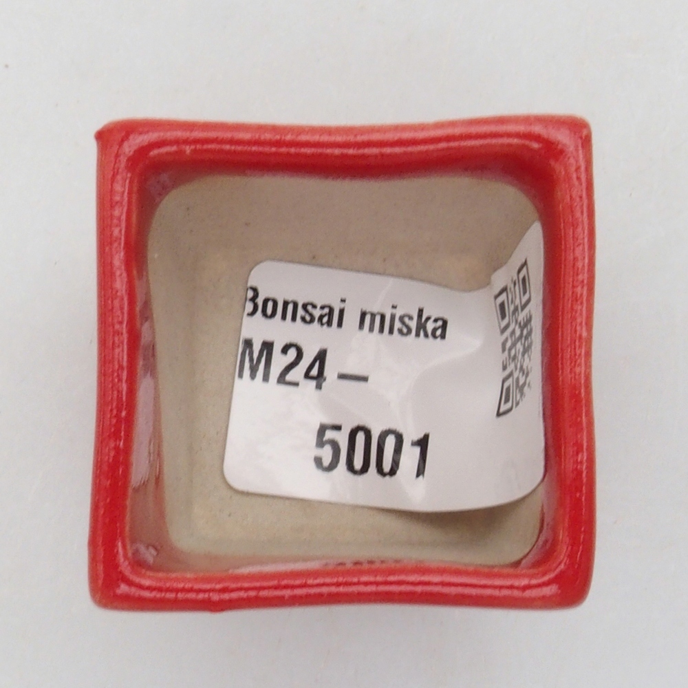 Mini bonsai miska  3,5 x 3,5 x 3 cm, farba červená