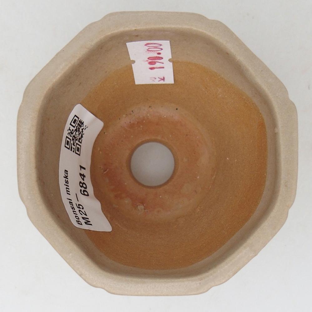 Keramická miska na bonsaje 7,5 x 7,5 x 6 cm, farba béžová