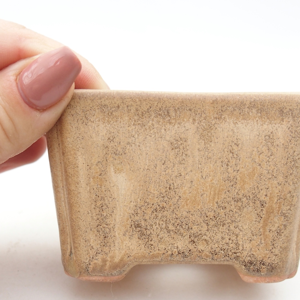 Keramická miska na bonsaje 7,5 x 5,5 x 5 cm, farba béžová