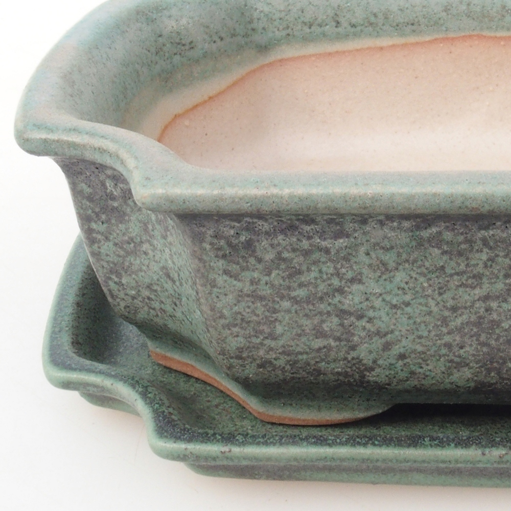 Bonsai miska + podmiska H01 - 12x9x5 cm