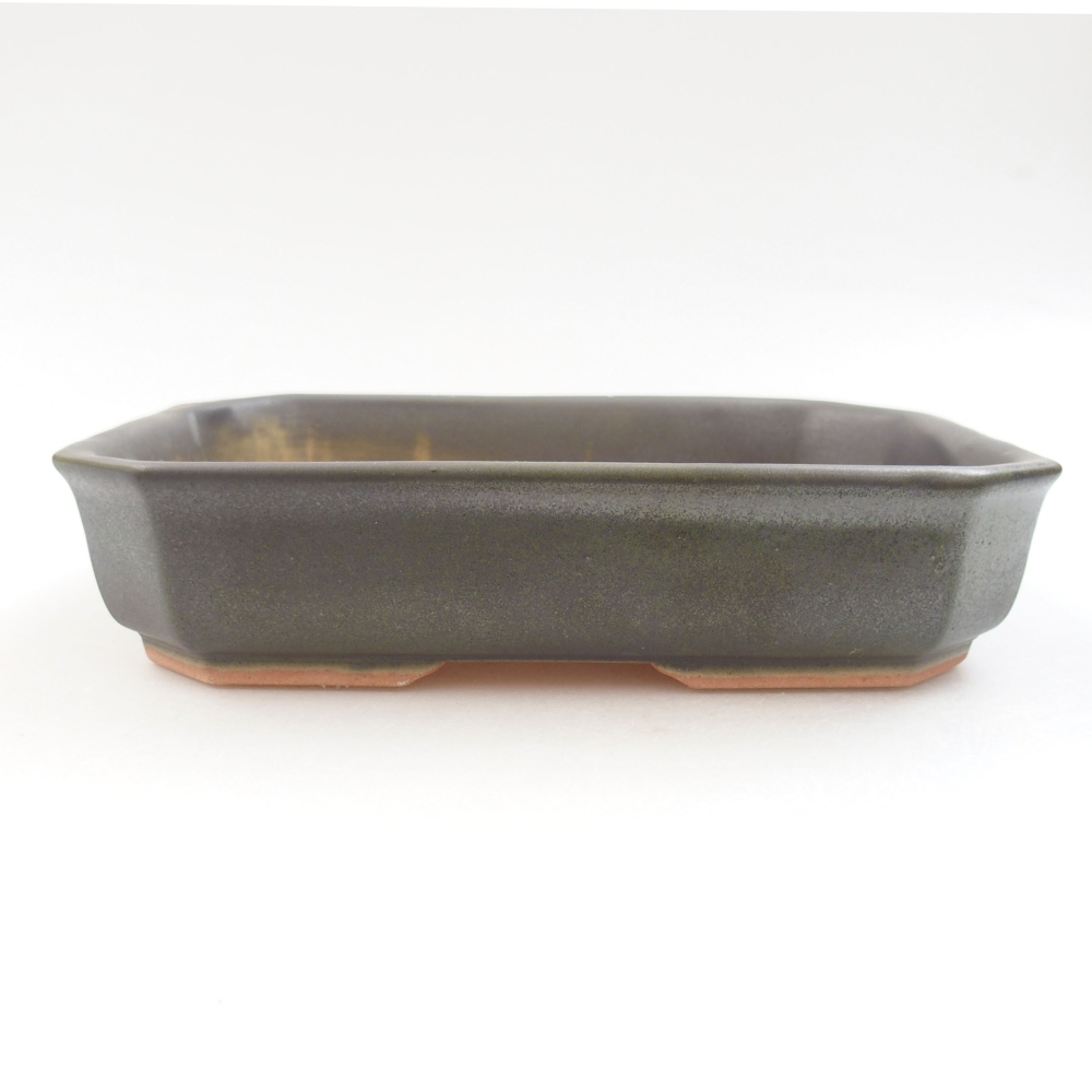 Keramická bonsai miska 19 x 13,5 x 4,5 cm, farba šedá