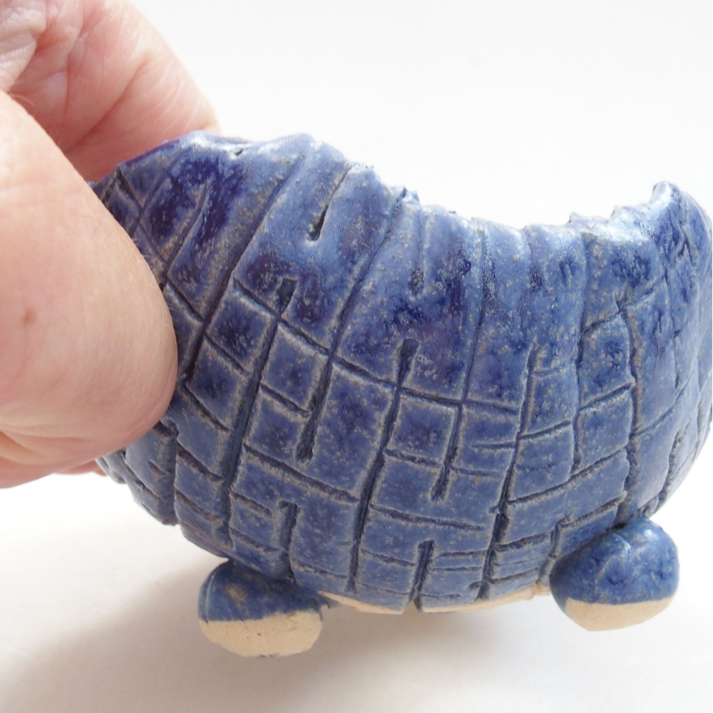 Keramická Škrupina 7 x 7 x 5,5 cm , farba modrá
