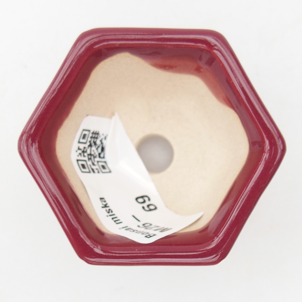 Mini bonsajová miska 5 x 4,5 x 3 cm, bordová