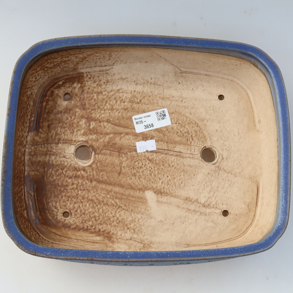 Keramická miska na bonsaje 29 x 23 x 7 cm, farba modrá