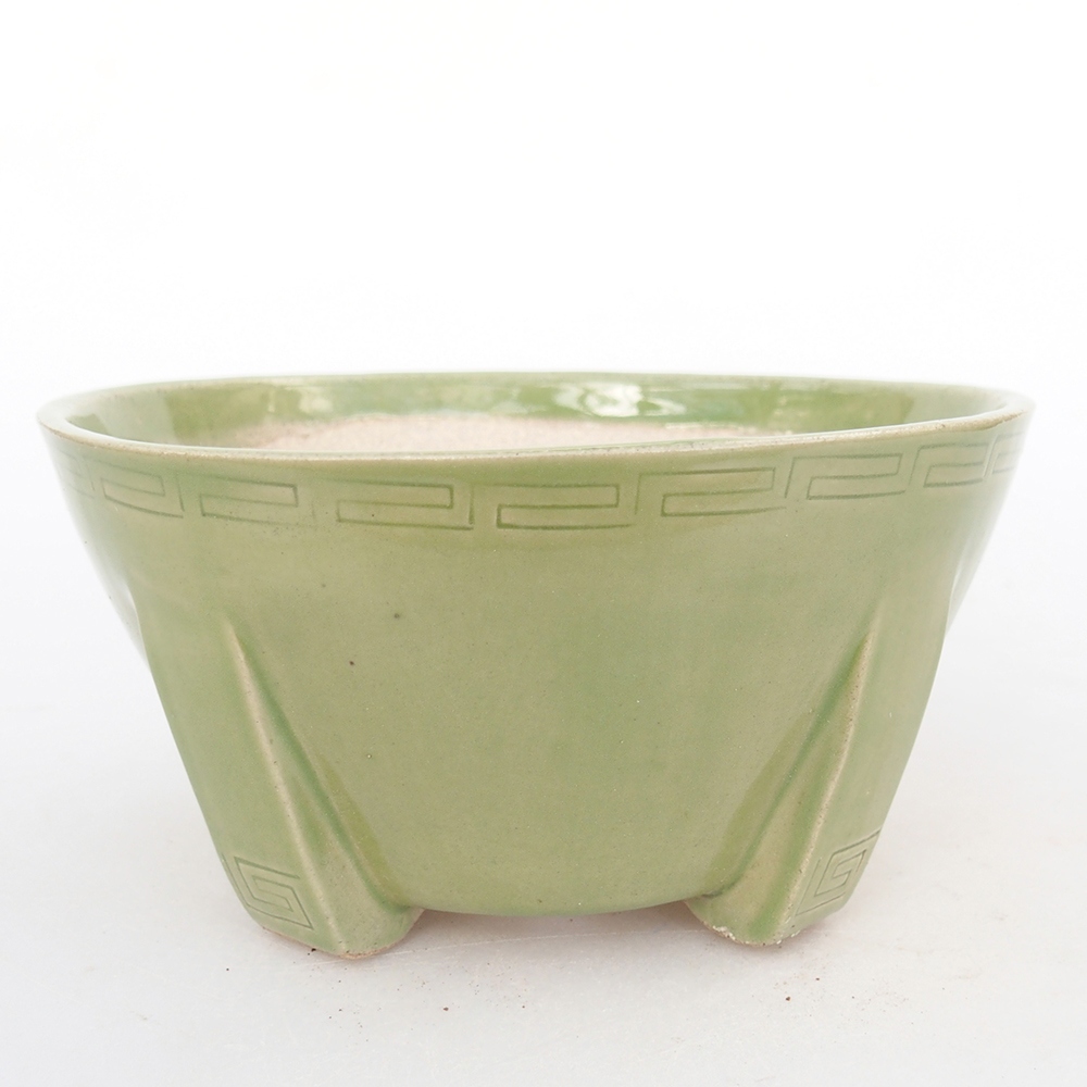 Keramická miska na bonsaje 13,5 x 13,5 x 6,5 cm, zelená