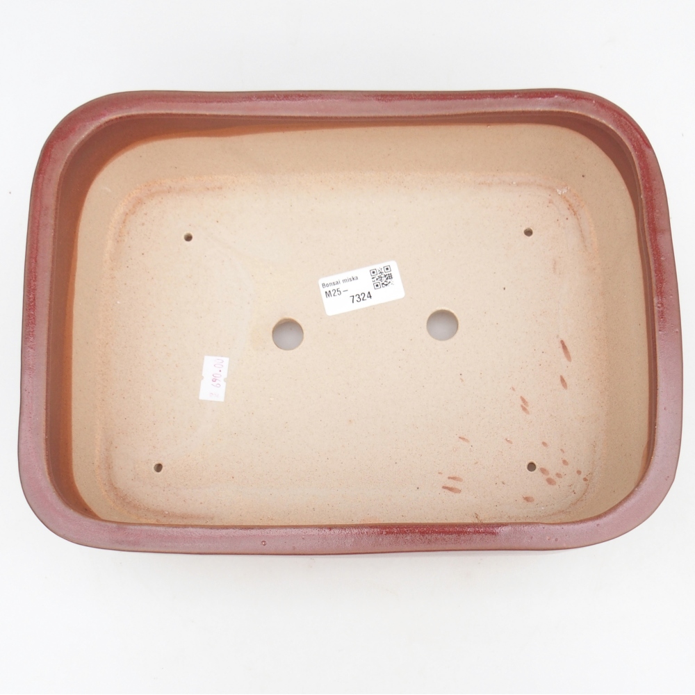 Keramická miska na bonsaje 28 x 20,5 x 7,5 cm, bordová