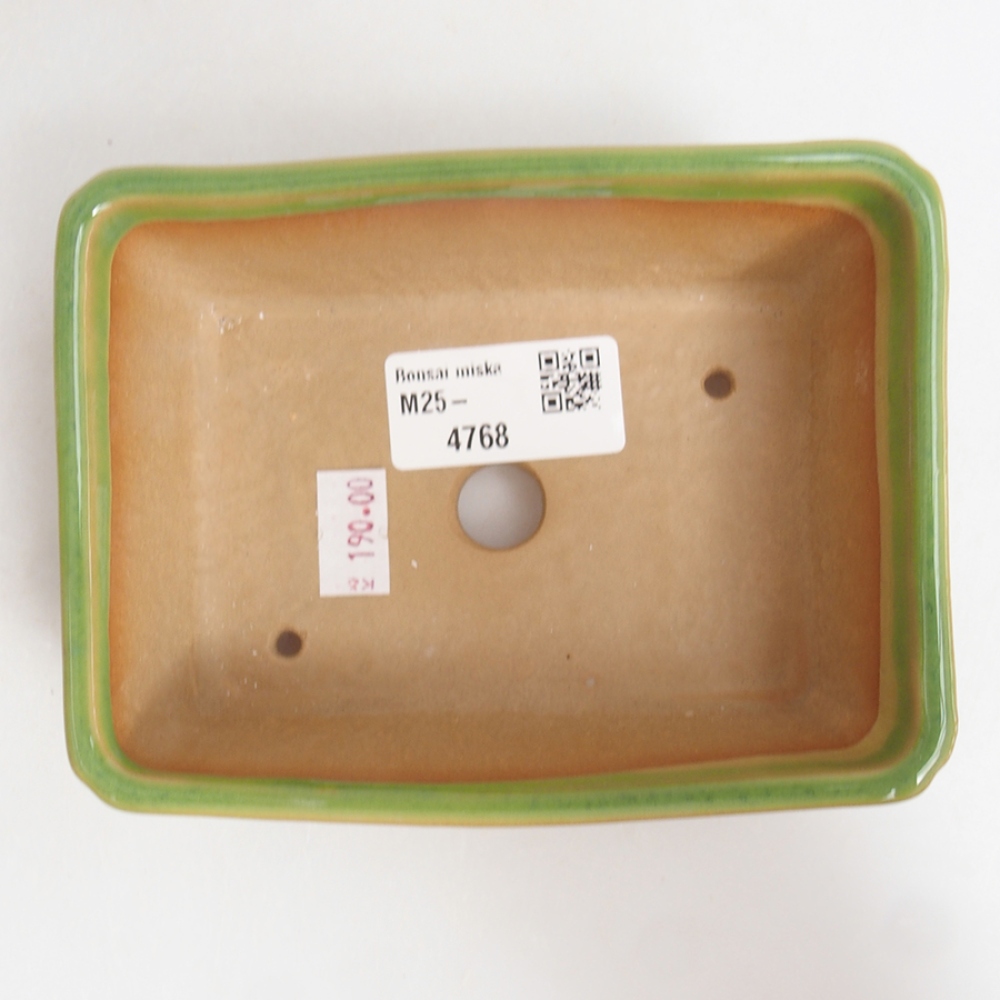 Keramická bonsai miska 13 x 10 x 5 cm, farba  zelená
