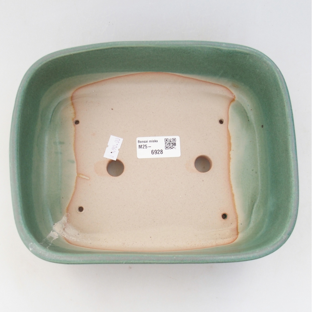 Keramická bonsajová miska 23 x 18 x 7,5 cm, zelená
