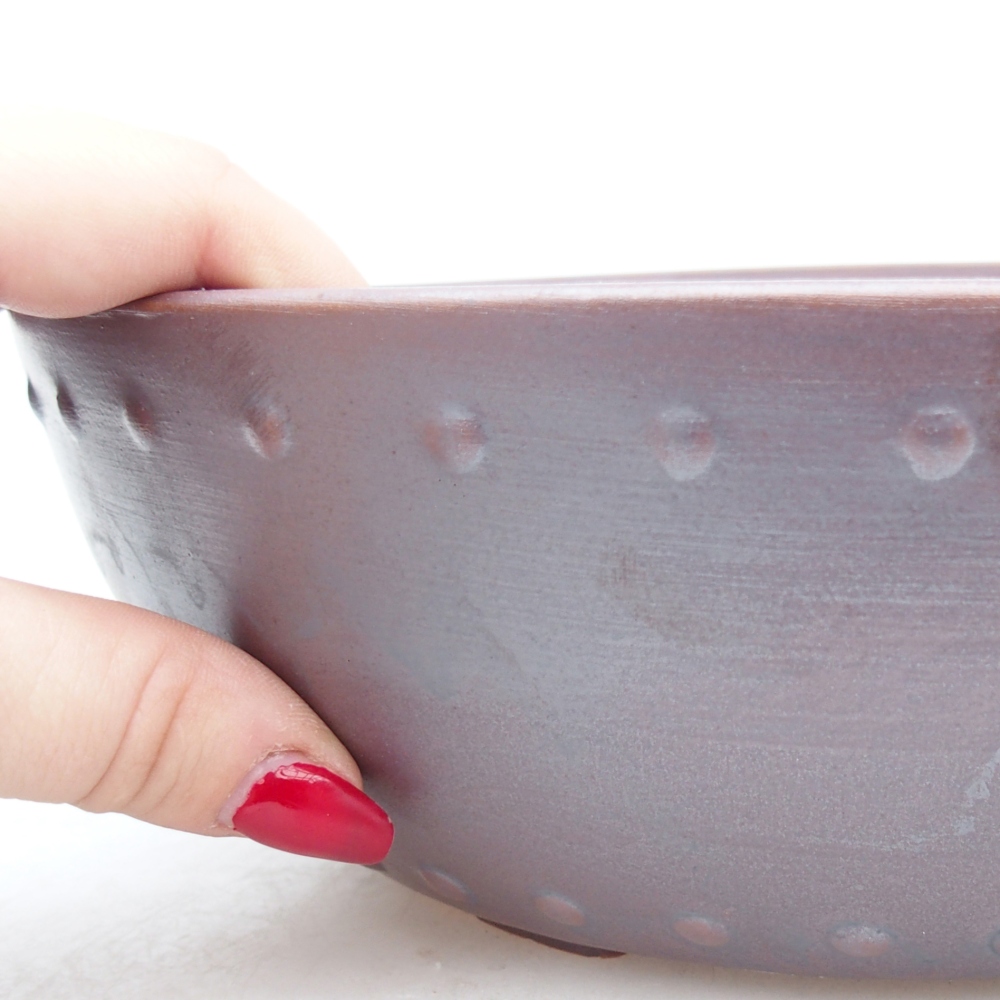 Keramická bonsajová miska 24,5 x 24,5 x 7,5 cm, farba kovu