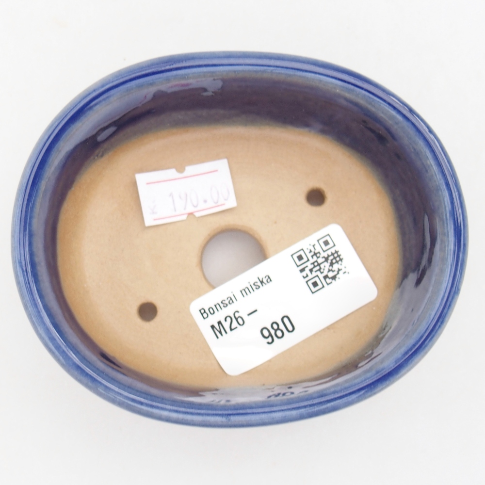 Keramická miska na bonsaje 9 x 7,5 x 3,5 cm, farba modrá