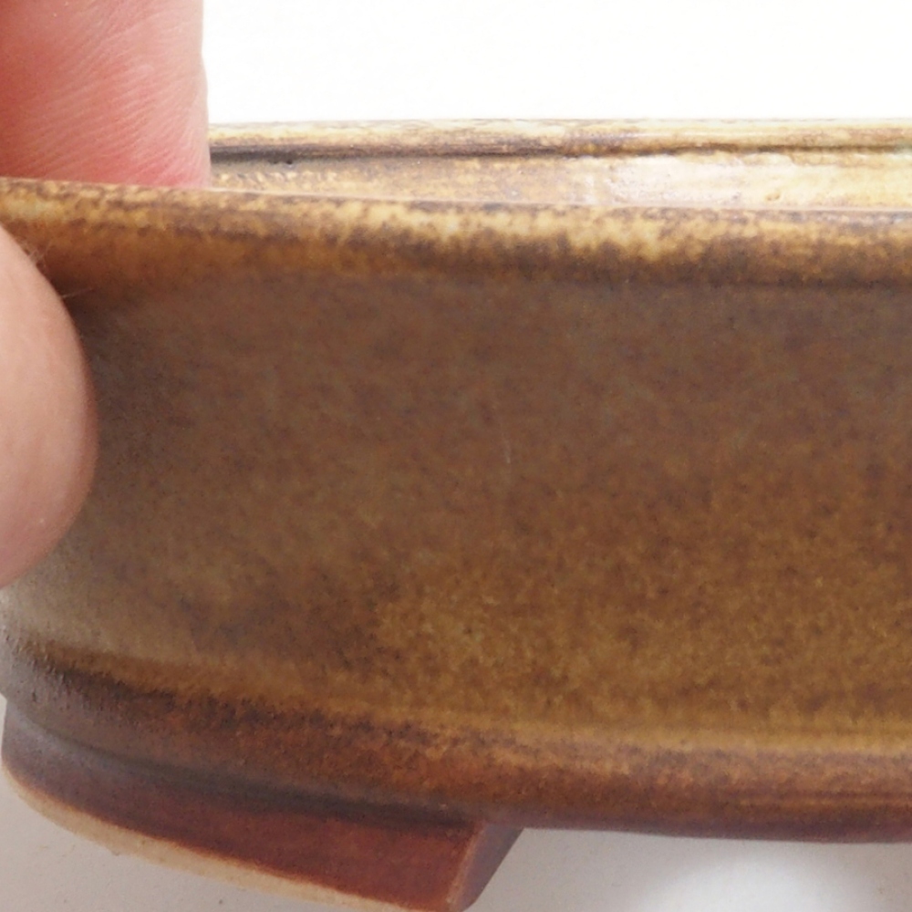 Keramická bonsai miska 13,,5 x 12 x 3,5 cm, farba zelená