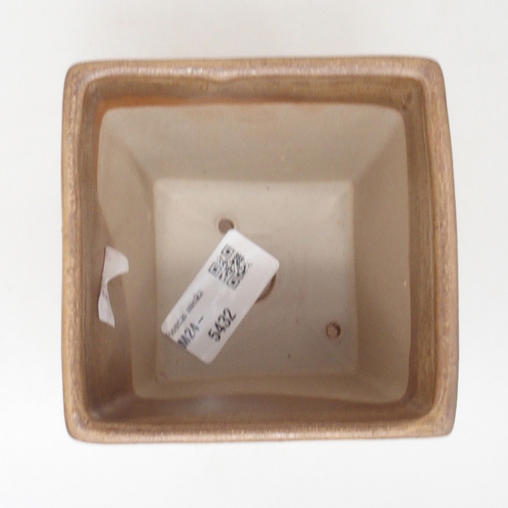 Keramická bonsai miska 9 x 9 x 12 cm, farba hnedá