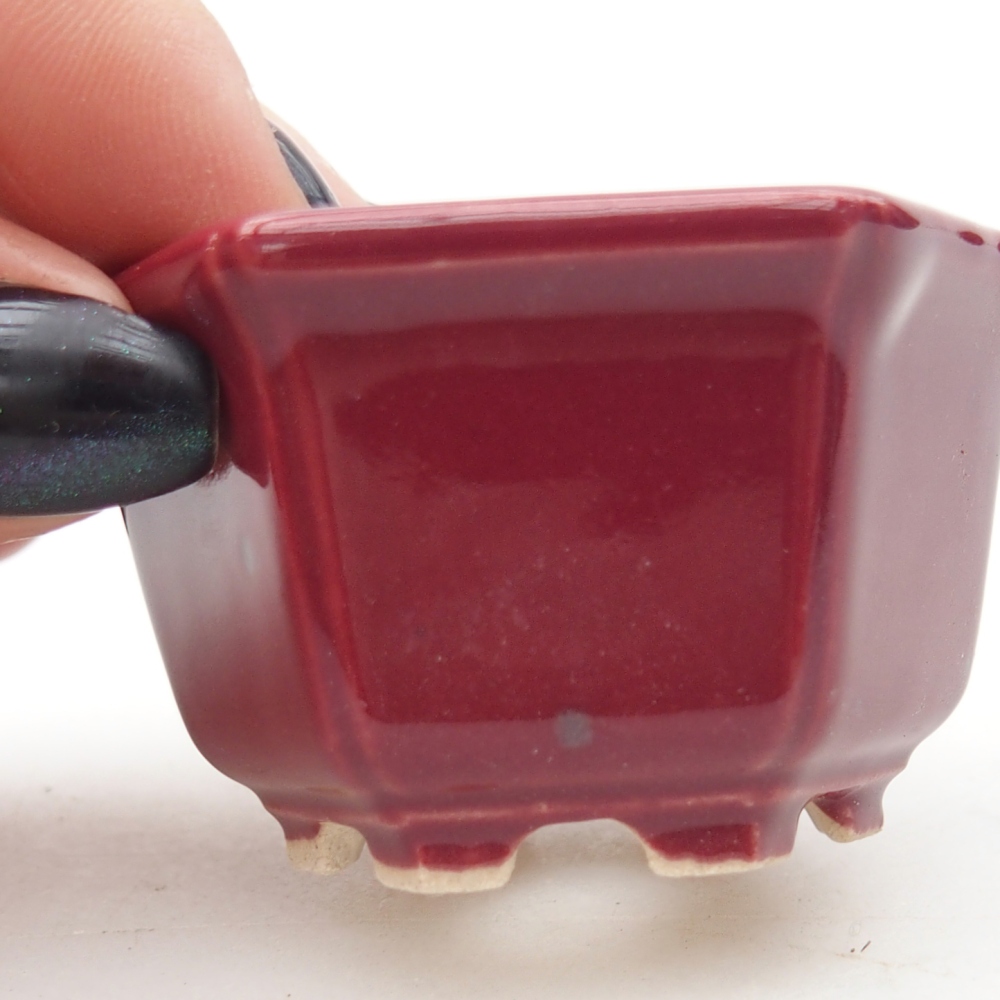 Mini bonsajová miska 5 x 4,5 x 3 cm, bordová