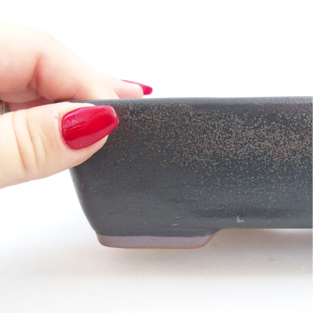 Keramická miska na bonsaje 18,5 x 13,5 x 3,5 cm, sivá