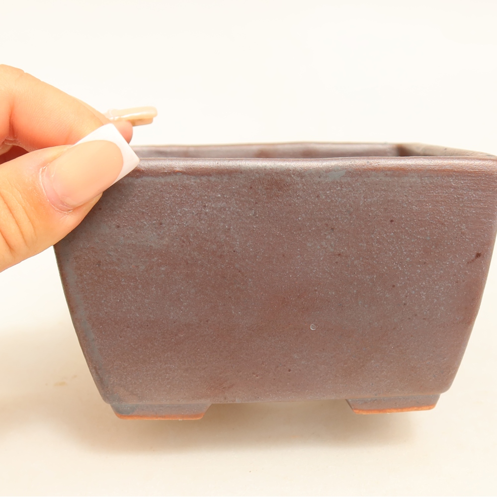 Keramická miska na bonsai 10,5 x 10,5 x 6,5 cm, farba: kovová