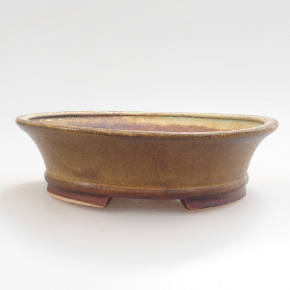 Keramická bonsai miska 13,,5 x 12 x 3,5 cm, farba zelená