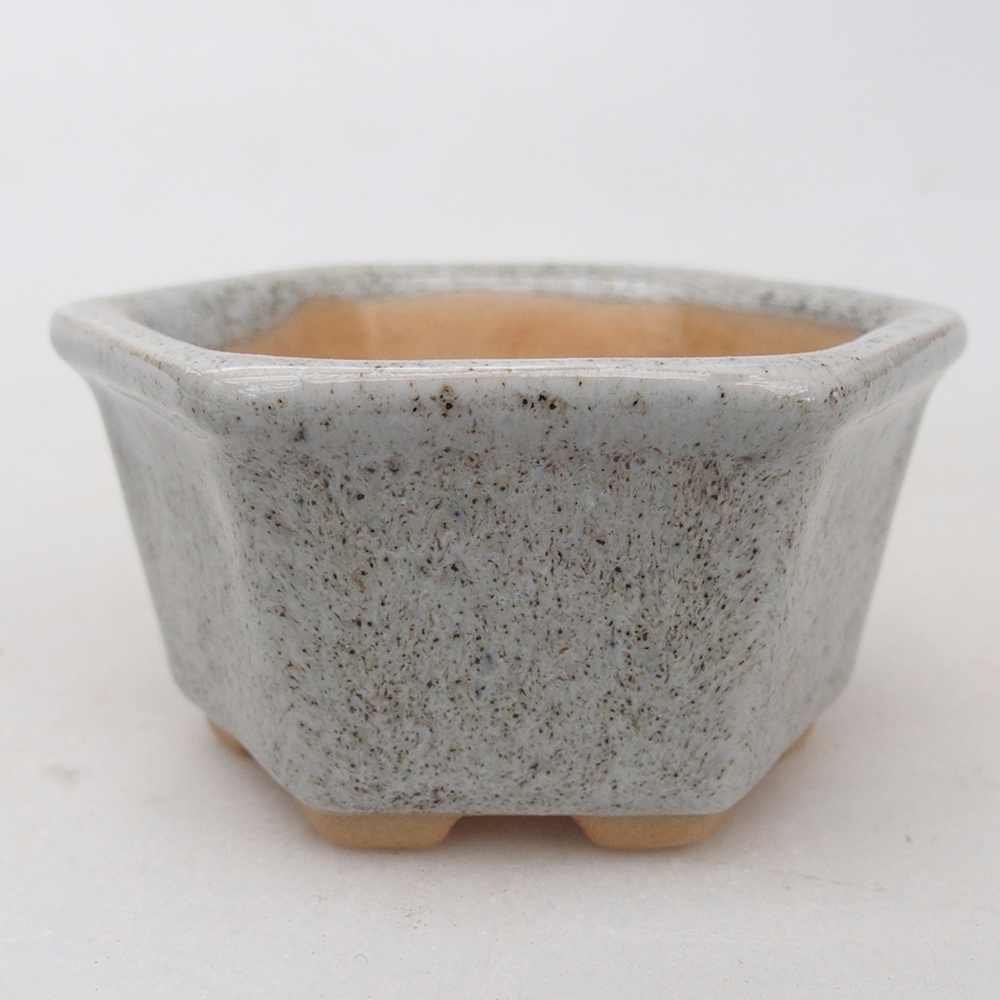 Keramická miska na bonsaje 7,5 x 7 x 4 cm, sivá