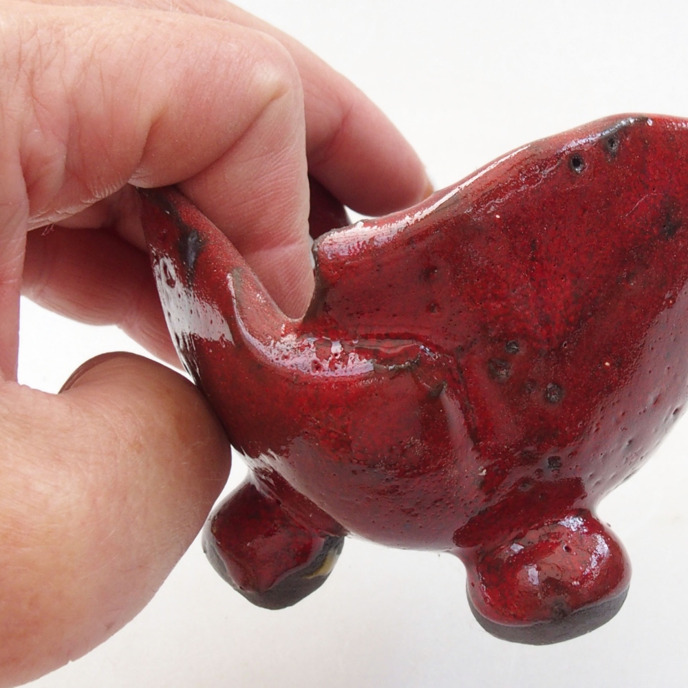 Keramická Škrupina 8 x 7 x 6 cm , farba červená