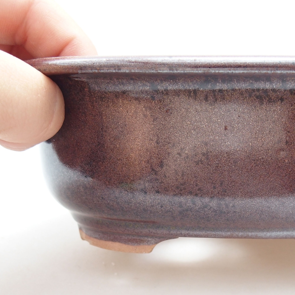 Keramická bonsai miska 15,5 x 12 x 6 cm, farba hnedá