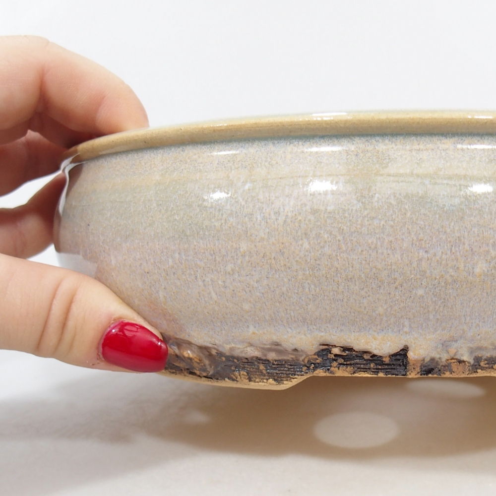 Keramická miska na bonsaje 19 x 19 x 6 cm, zelená