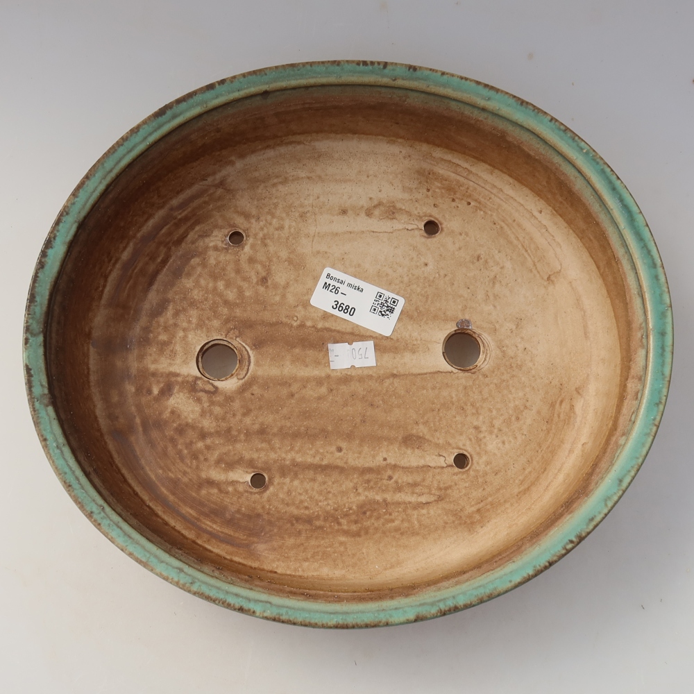 Keramická miska na bonsai 26 x 24 x 6 cm, farba zelená