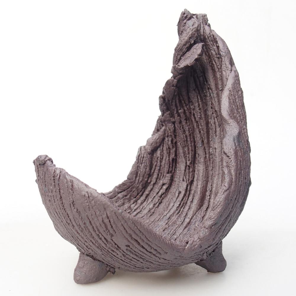 Keramická mušľa 8,5 x 7,5 x 11,5 cm , kovová farba