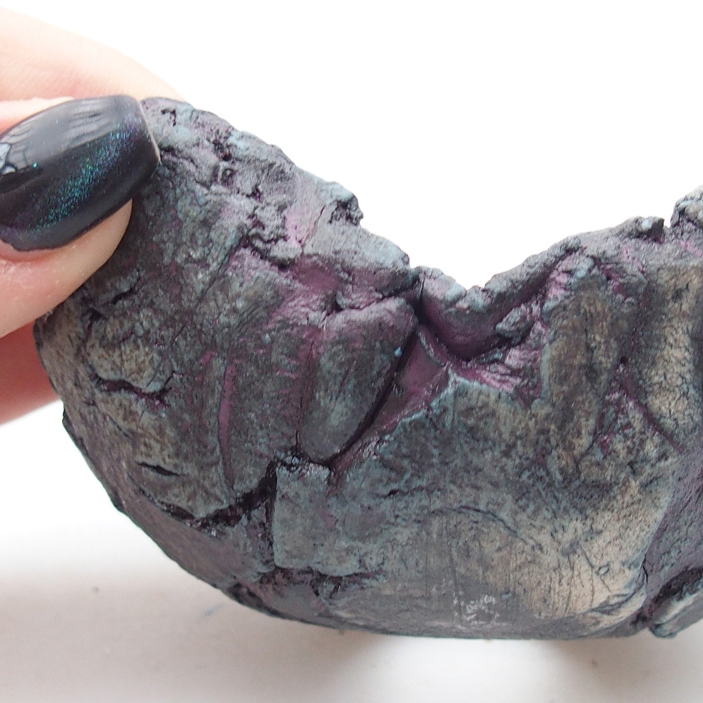 Keramická mušľa 9,5 x 9 x 4,5 cm , farba fialová