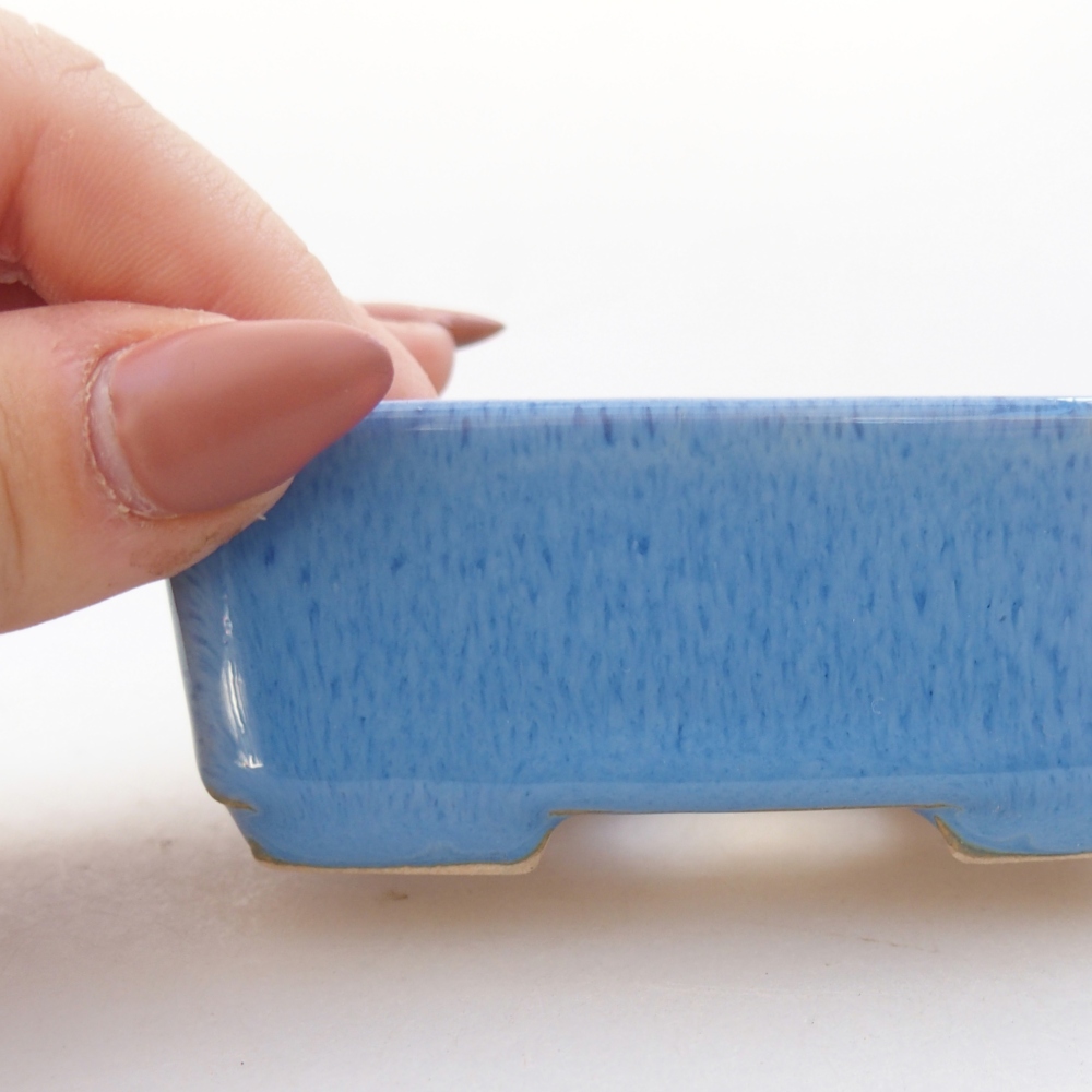 Keramická miska na bonsaje 8,5 x 7 x 3,5 cm, farba modrá