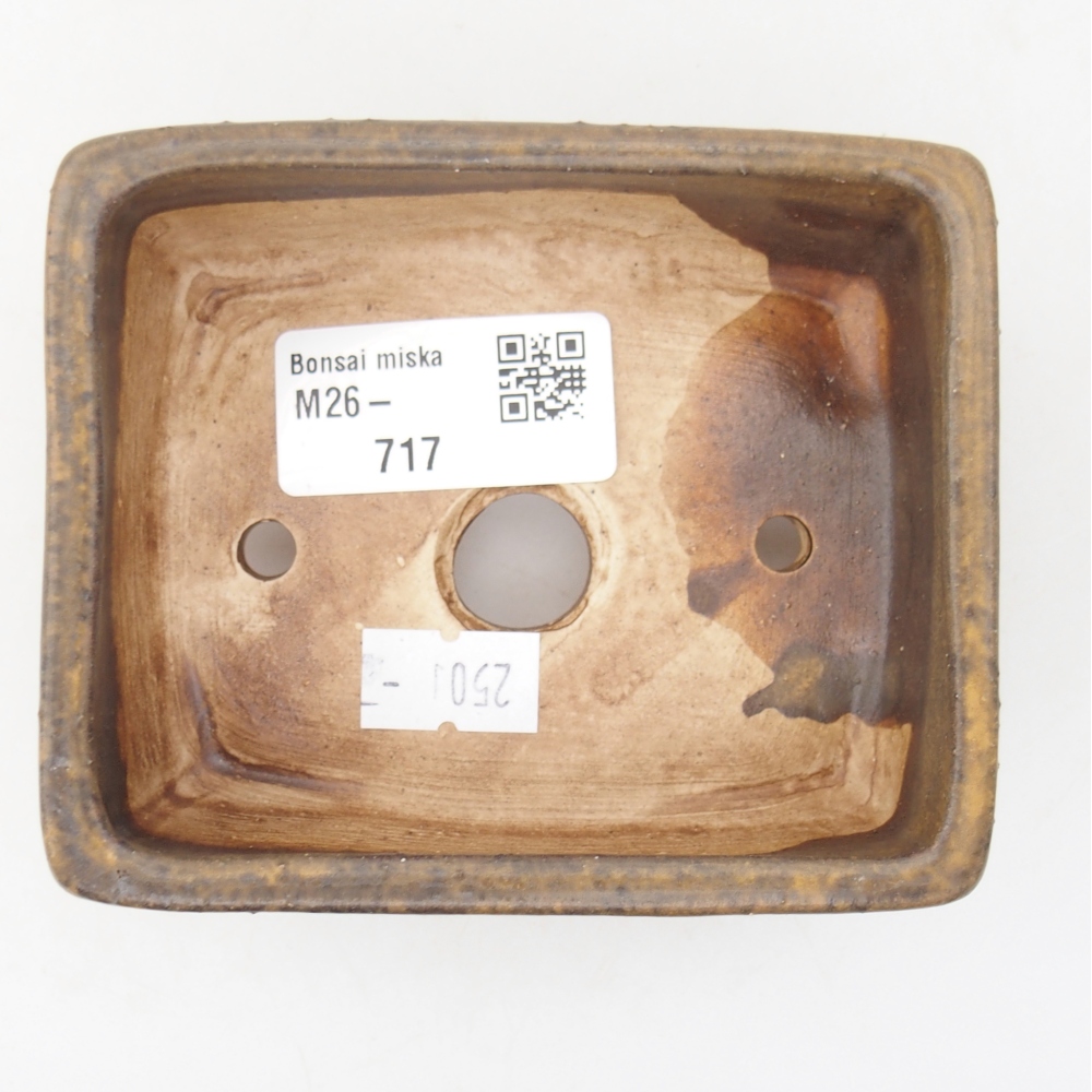 Keramická miska na bonsaje 10 x 8 x 4 cm, hnedá