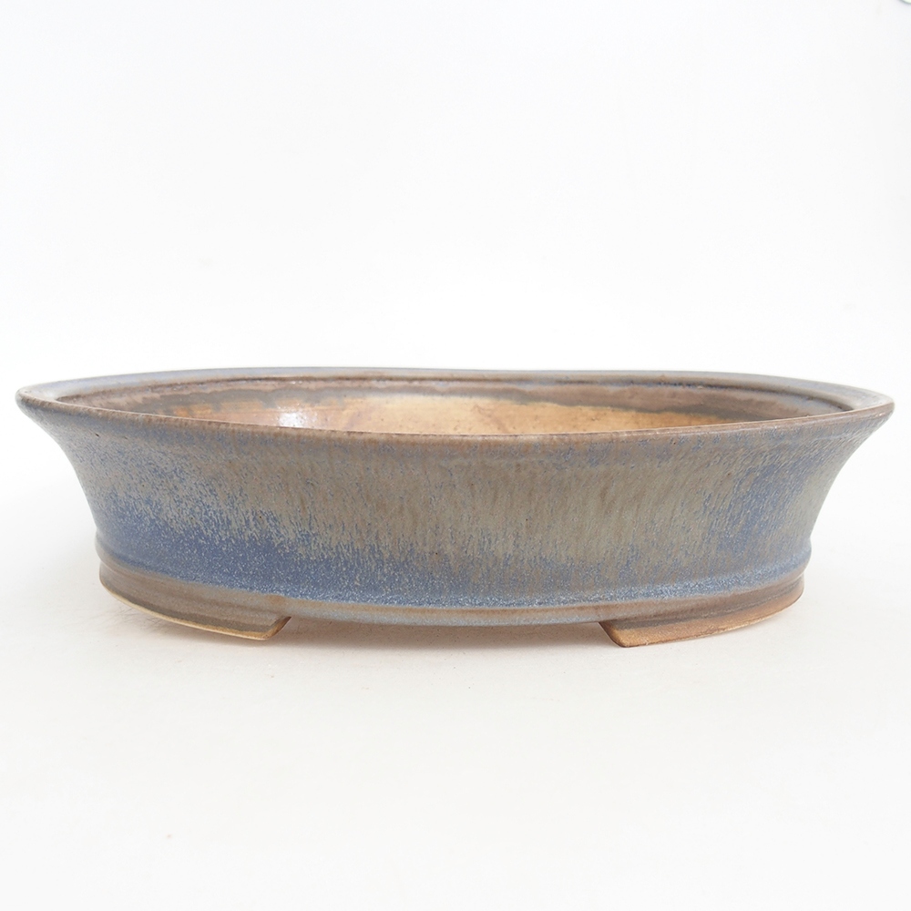 Keramická bonsajová miska 28 x 25 x 6,5 cm, farba modrá
