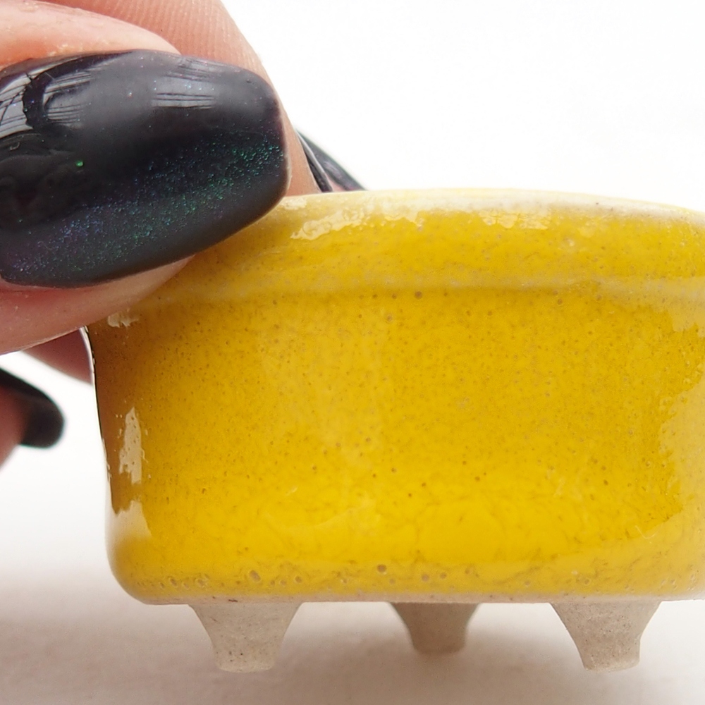 Mini bonsajová miska 4 x 4 x 2,5 cm, žltá