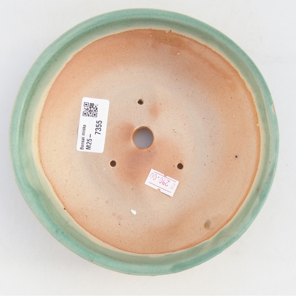 Keramická miska na bonsaje 17,5 x 17,5 x 5 cm, zelená