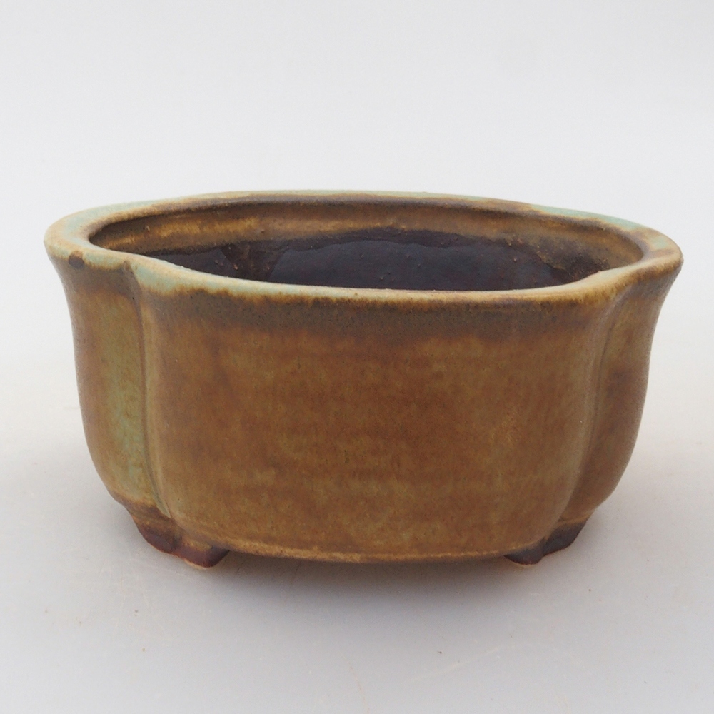 Keramická bonsai miska 7,5 x 7 x 3,5 cm, farba hnedá