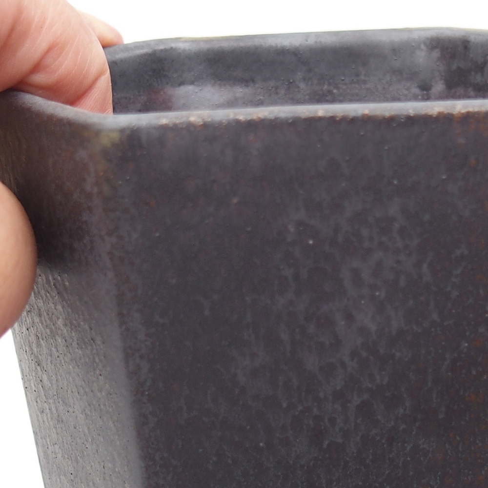 Keramická bonsajová miska 13 x 11,5 x 17 cm, zeleno-šedá