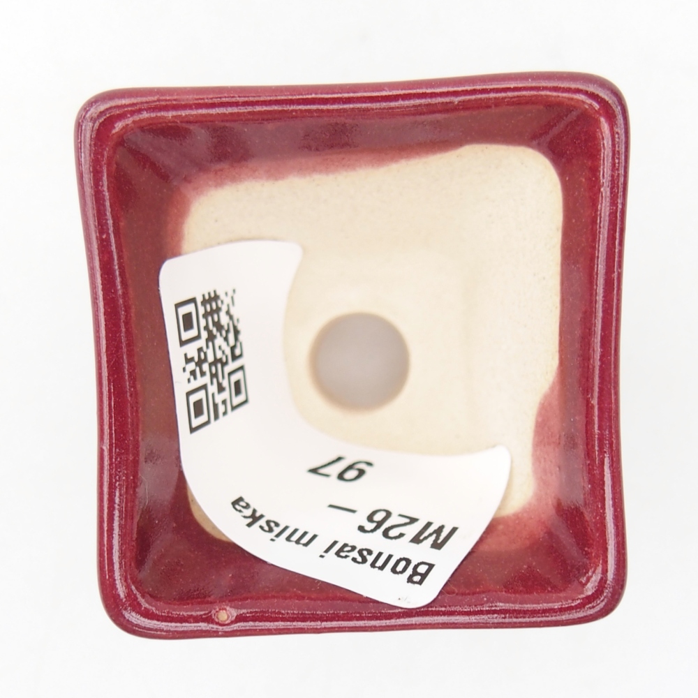 Mini bonsajová miska 4 x 4 x 3,5 cm, bordová