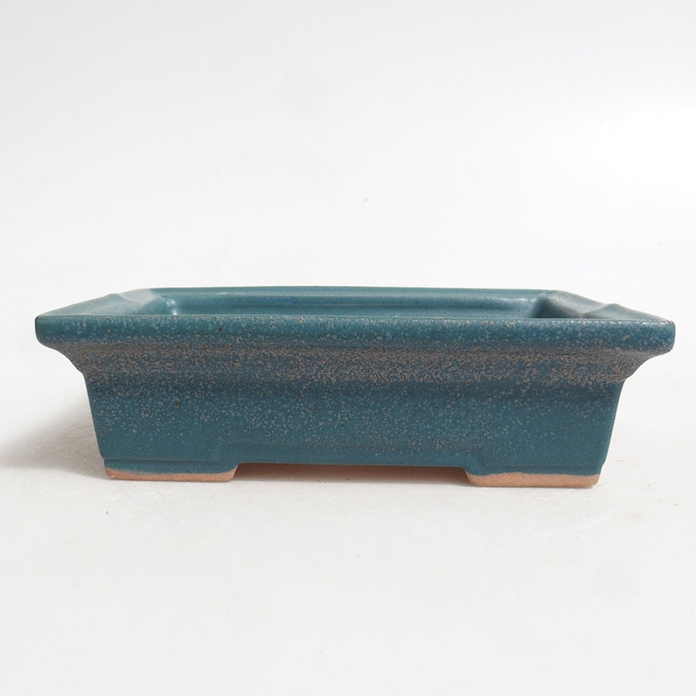 Keramická bonsai miska 13 x 10 x 4 cm, farba  modra