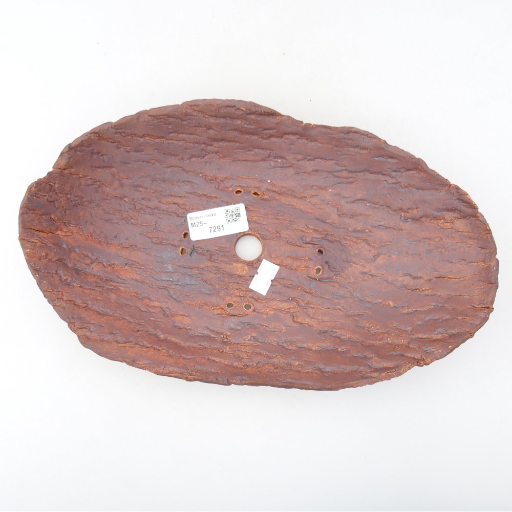 Keramická mušľa 30 x 18,5 x 5 cm , farba hnedá