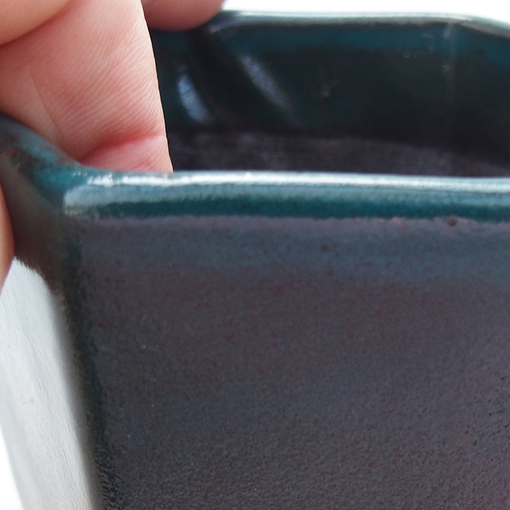 Keramická miska na bonsaje 9 x 9 x 8 cm, zelená