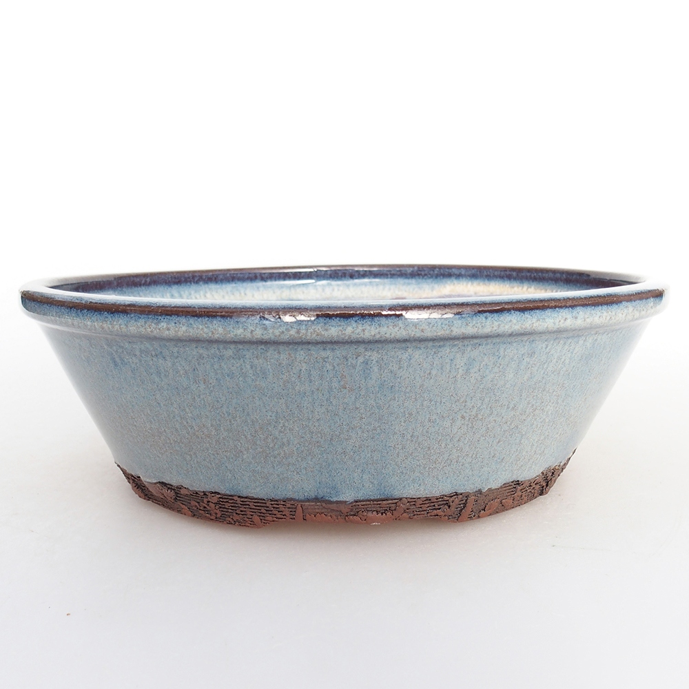 Keramická miska na bonsaje 19 x 19 x 6 cm, farba modrá