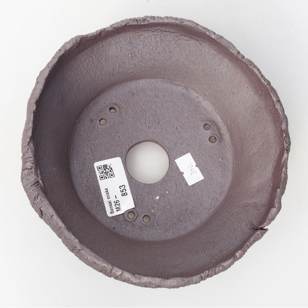 Keramická bonsajová miska 18 x 17 x 5,5 cm, farba kovu