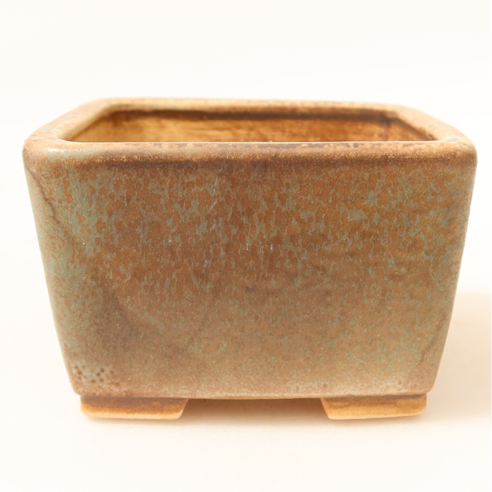 Keramická miska na bonsaje 8,5 x 8,5 x 5,5 cm, zelená