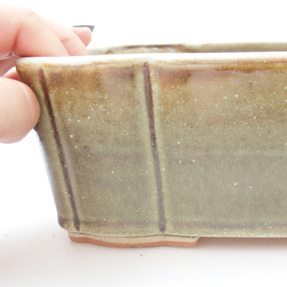 Keramická bonsai miska 20,5 x 17 x 7 cm, farba zelená