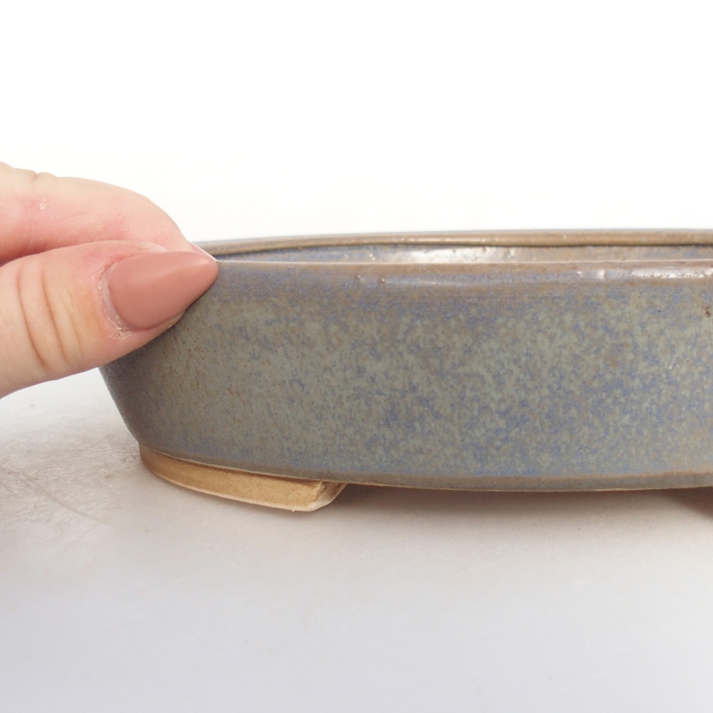 Keramická miska na bonsaje 21 x 19 x 4 cm, farba modrá