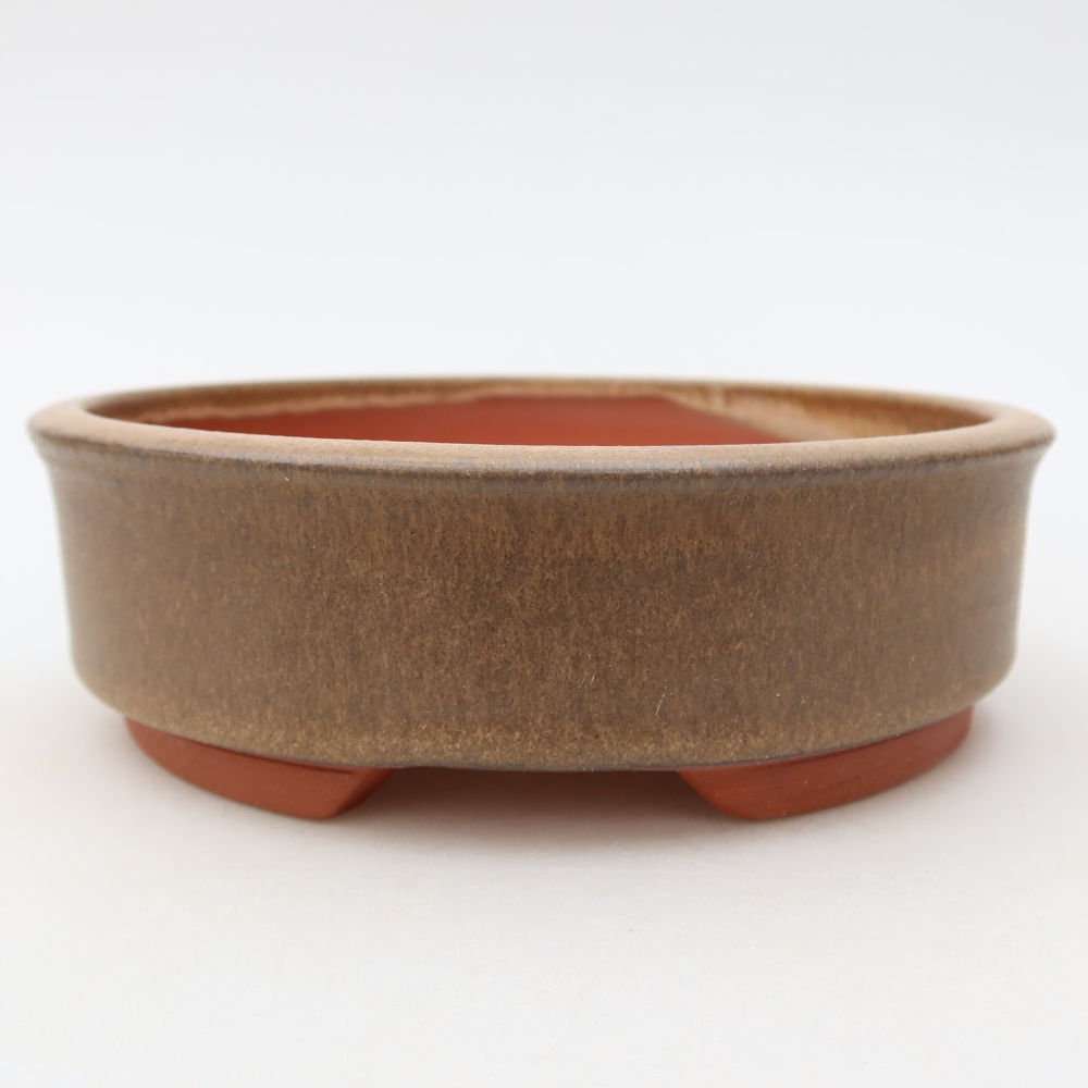 Keramická miska na bonsaje 14,5 x 14,5 x 4,5 cm, farba hnedá