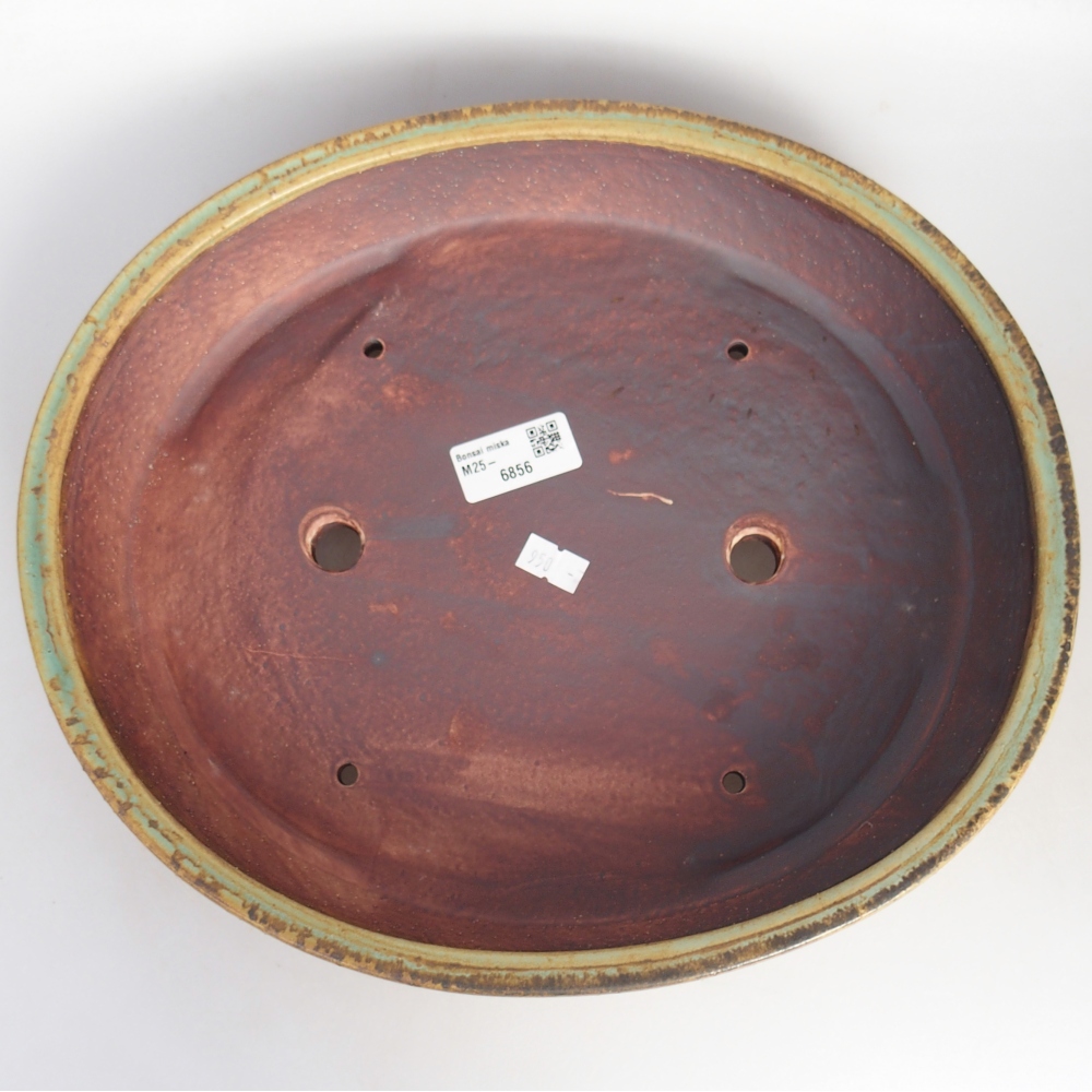 Keramická miska na bonsaje 31,5 x 27,5 x 6,5 cm, zelená