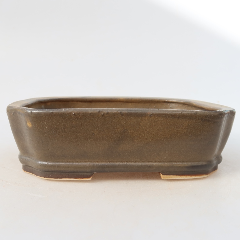 Keramická miska na bonsai 17,5 x 14,5 x 5 cm, farba hnedá