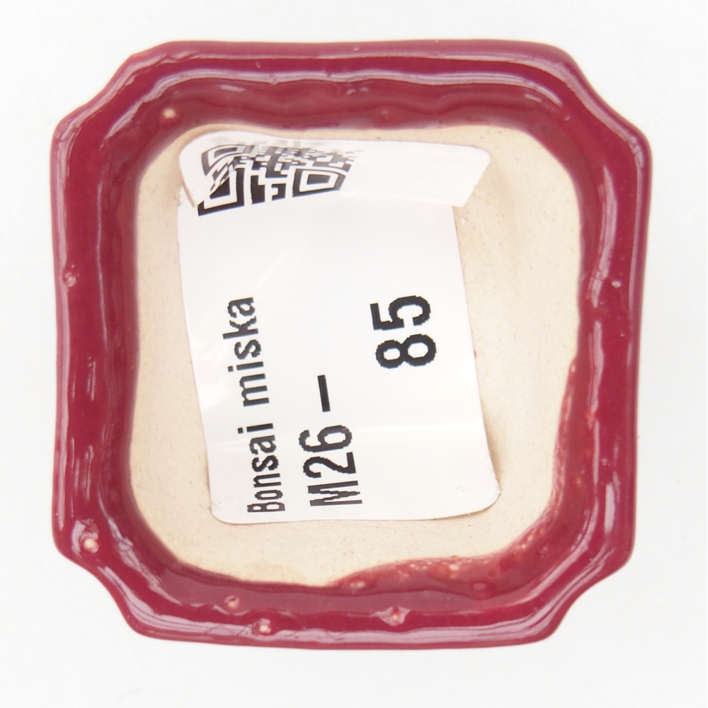 Mini bonsajová miska 3,5 x 3,5 x 2 cm, bordová
