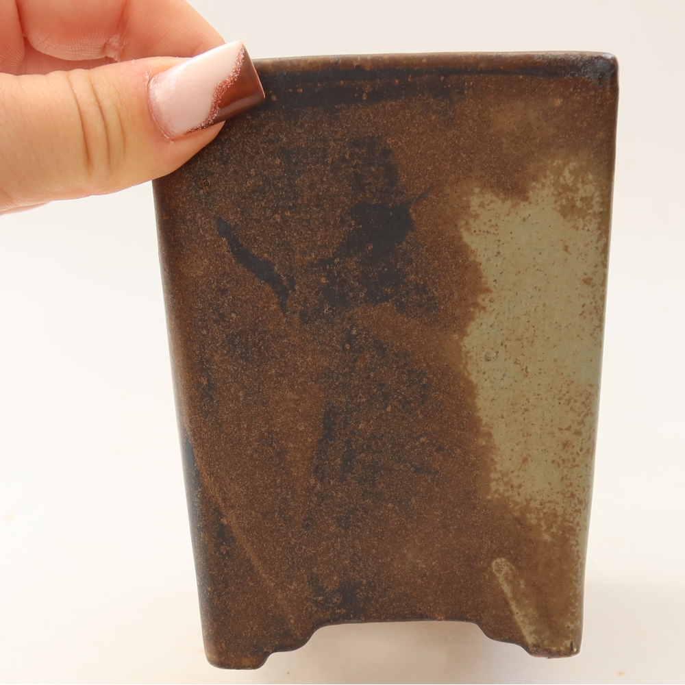 Keramická miska na bonsaje 9 x 9 x 11,5 cm, farba hnedá