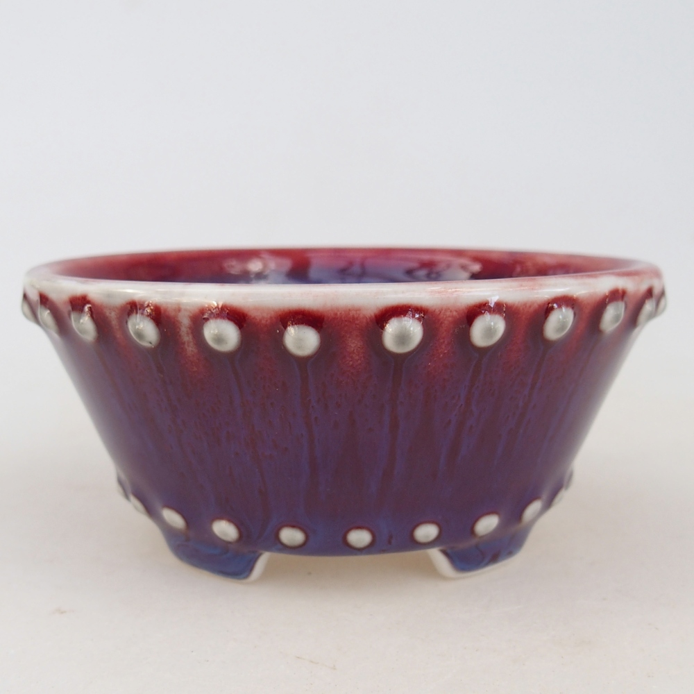 Keramická miska na bonsaje 10,5 x 10,5 x 5 cm, farba fialová