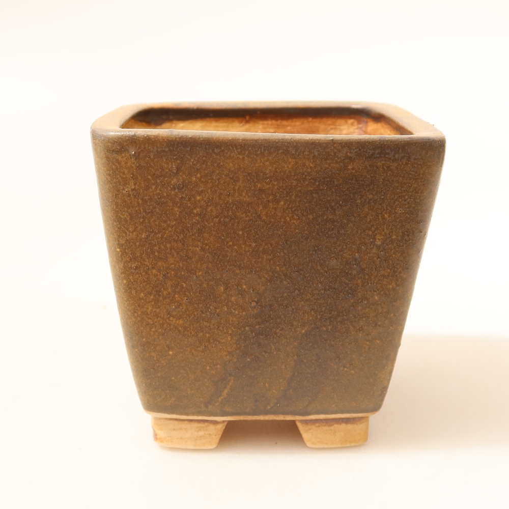 Keramická miska na bonsaje 7,5 x 7,5 x 7,5 cm, hnedá